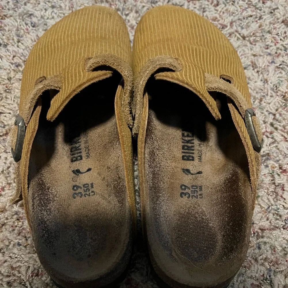 Birkenstock Boston Clog in brown tan corduroy suede 39N - Picture 3 of 4